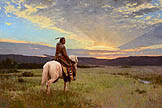 Lone Rider, Milk River Valley - by Z.S. Liang