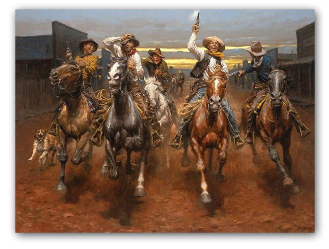 Charge of the Bar T Brigade - by Andy Thomas