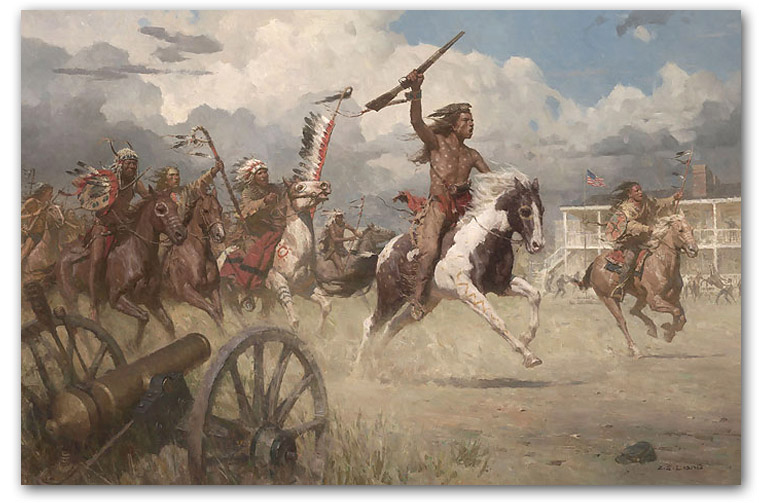 The Charge of Crazy Horse on Fort Laramie, 1864