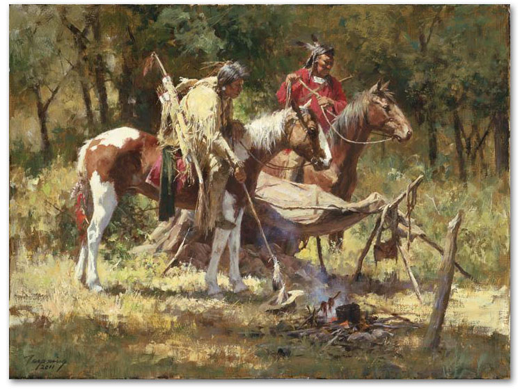 Hasty Retreat - by Howard Terpning