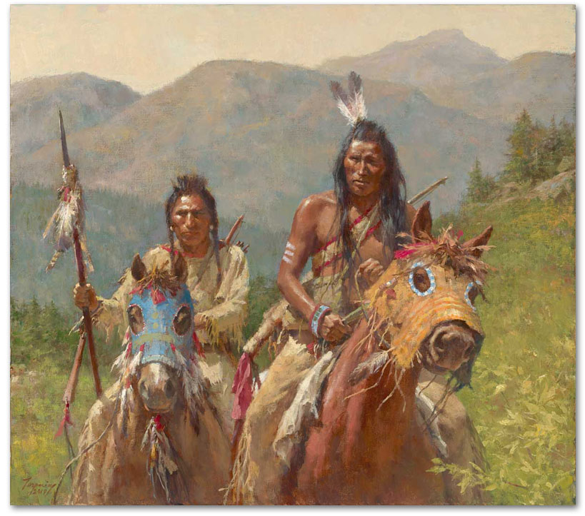 Mystery of the Crow Medicine Horse Masks - by Howard Terpning