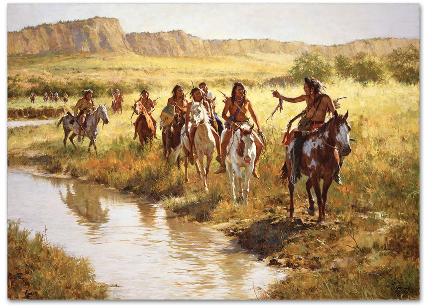 Nez Perce Scouts at Painted Robe Creek – 1877 - by Howard Terpning
