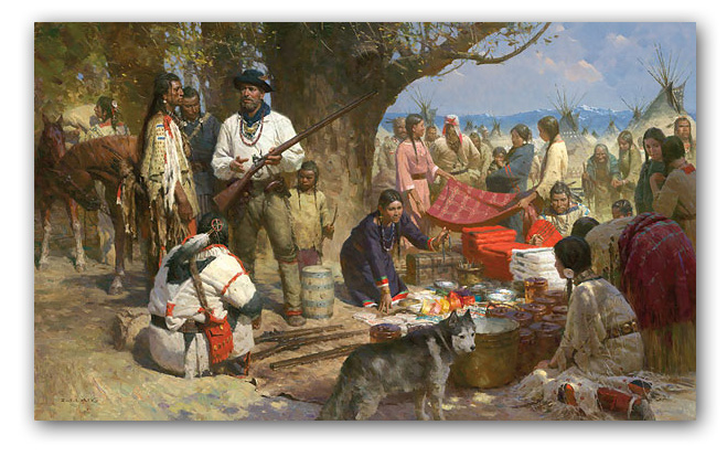 Trading with the Blackfeet, Montana Territory, 1860
