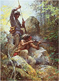 White Man Fire Sticks - by Howard Terpning